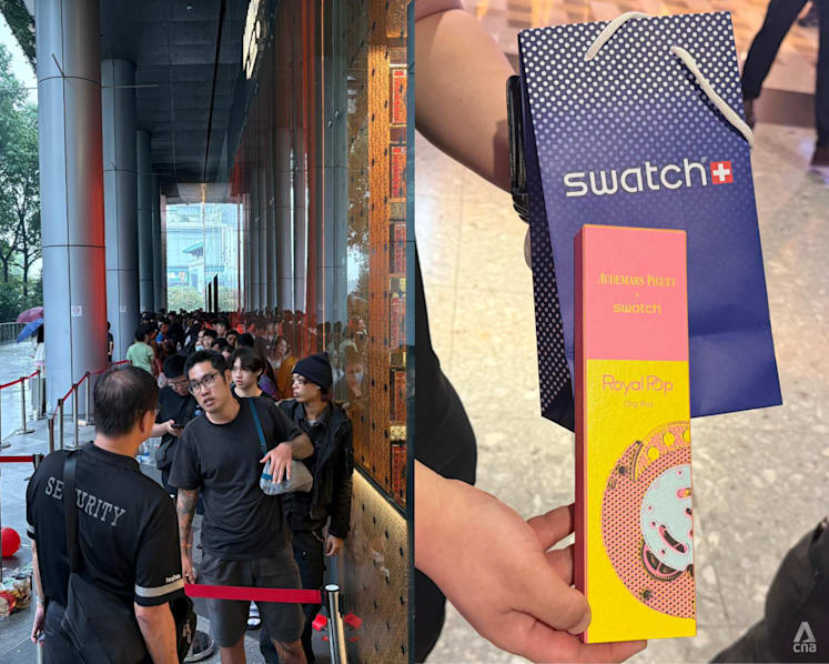 AP x Swatch Royal Pop launch: Long queues at Ion Orchard and Marina Bay Sands, VivoCity outlet closes due to crowds